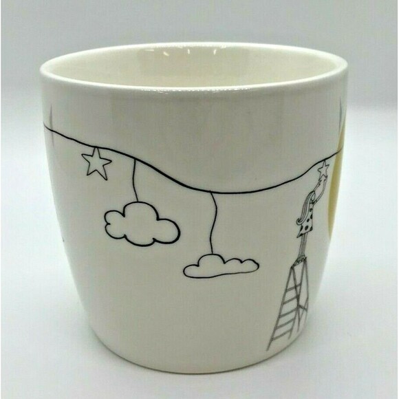 Starbucks Harvest Moon Ceramic Coffee Tea Mug Cup Girl Yellow Sun Star 14oz - Picture 2 of 6